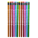 MB Perfect Metallic Lead Pencils with Erasers Pack of 12