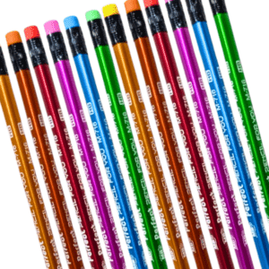 MB Perfect Metallic Lead Pencils with Erasers Pack of 12