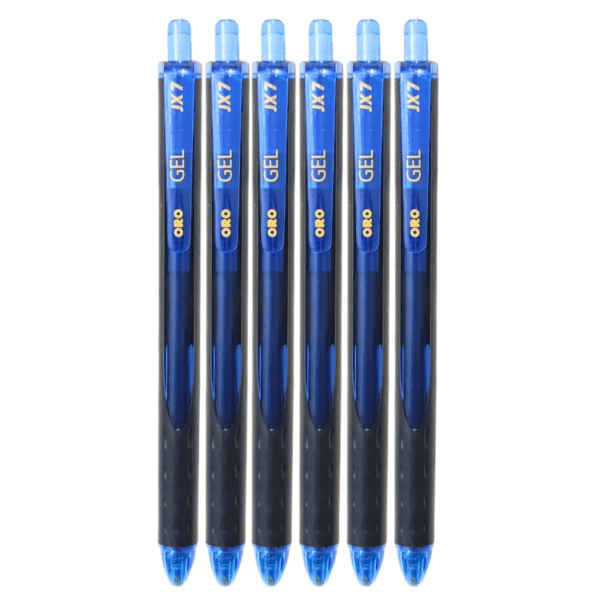 ORO JX7 Gel Ballpoint Pens Pack of 6 with Best Grip