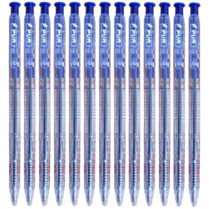 PUR Classic Clicker Ballpoint Pens Pack of 10 Blue