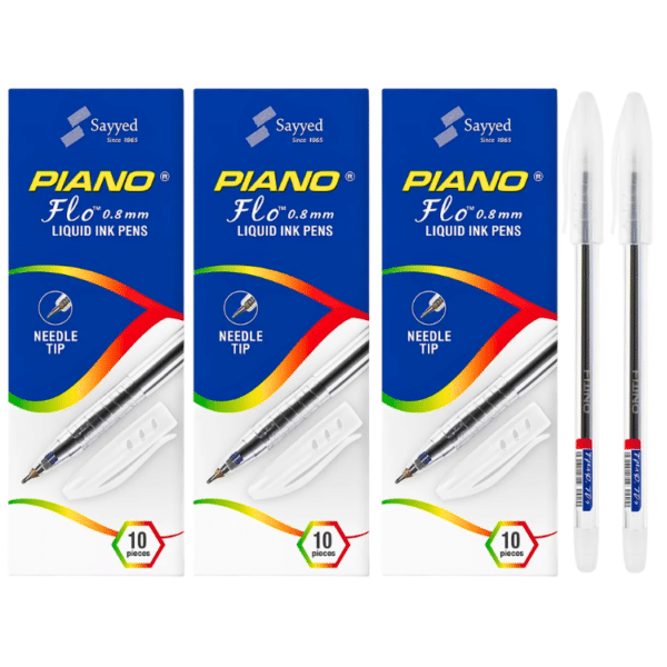 Piano Flo 0.8mm Ballpoint Gel Pens – Pack of 3