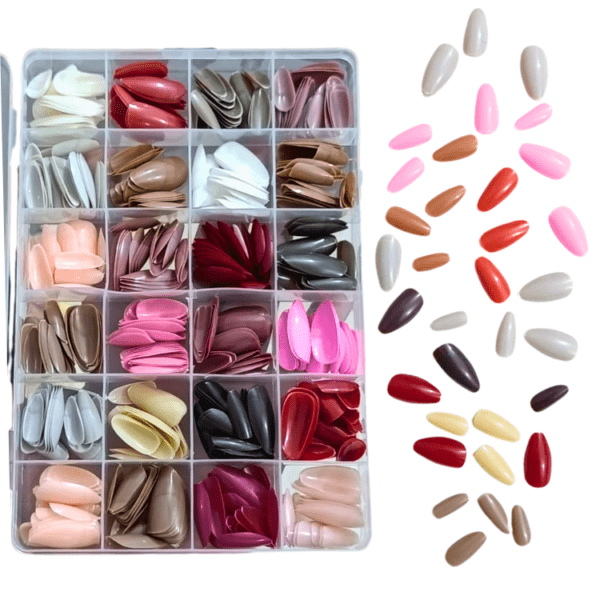 576 Pcs Artificial Nails Kit – 24 Mix Colors