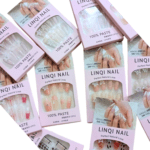 Premium Press-On Nails for Girls 12 Pcs with Stickers
