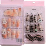 Premium Press-On Nails for Girls 12 Pcs with Stickers