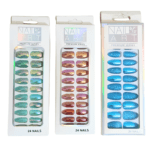 24 Pcs Artificial Nails Shiny & Matte Natural Look