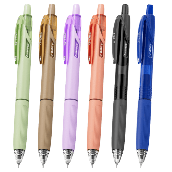 ORO G-Click Gel Pen Smooth Writing Ballpoints Set of 6