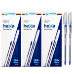 Hauser Hexa Ballpoints Pack of 3 – Blue Pens