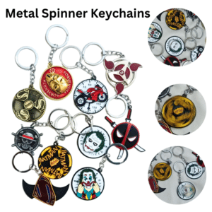 3D Spinner Superhero Cartoon Metal Keychain – Premium