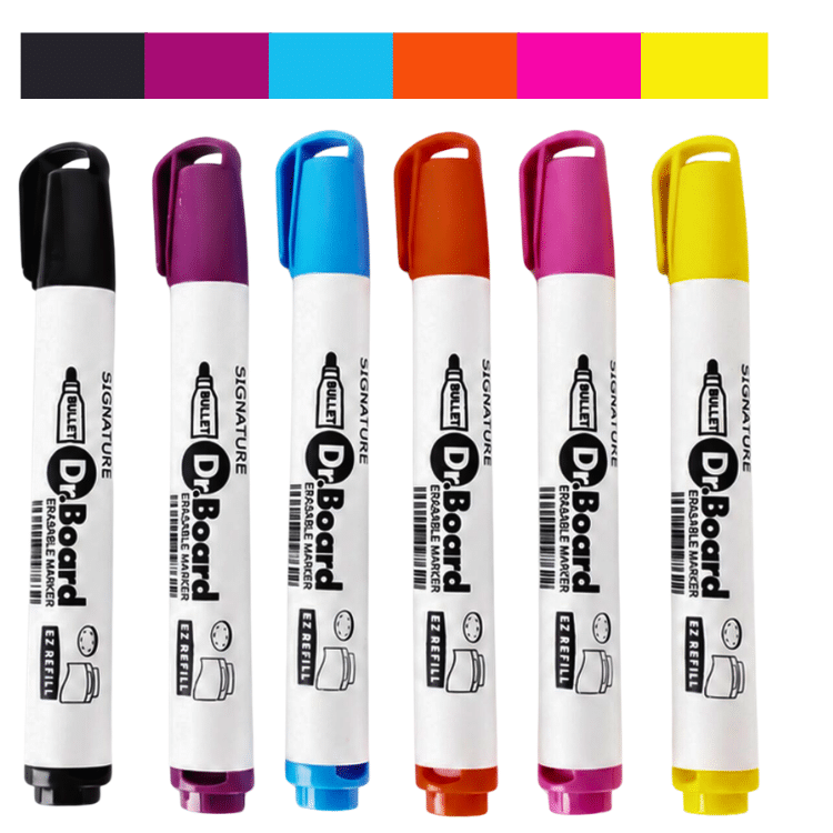 Signature Dr Board Markers Pack of 6 | MR e Store